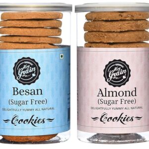 Hey Grain Cookies Combo-8 (Besan Sugar Free & Almond Cookies Sugar Free) image