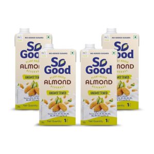 So Good Plant Based Almond Beverage Unsweetened 4 L (4X 1000 ml) image