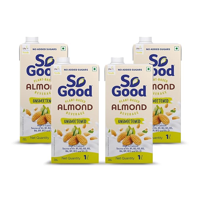 So Good Plant Based Almond Beverage Unsweetened 4 L (4X 1000 ml) image
